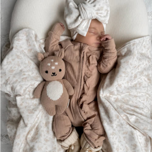 Frill Zip Romper | Teddy Rib Pointelle – Little and Fern