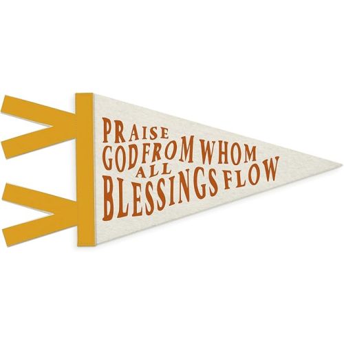 Christian Nursery Wall Decor, Praise God from Whom All Blessings Flow Christian Wall Hanging Pennant Flag Banner, Bible Verses Wall Decor, Bible Wall Decorations for Kids Room Cassroom Bedroom Playroom