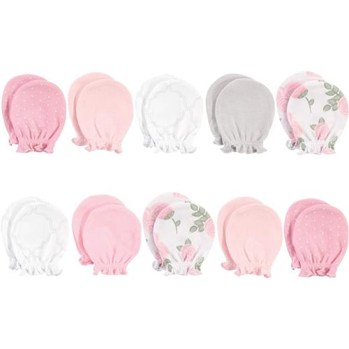 Hudson Baby Baby Hudson Baby Unisex Baby Cotton Scratch Mittens, Pink Clouds, One Size