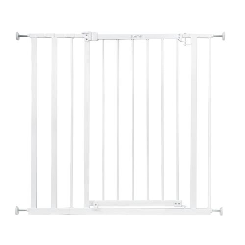Summer Infant Everywhere Extra Tall Walk-Thru Safety Baby Gate, Fits Openings 28.75-39.75” Wide, White Metal, For Doorways and Stairways, 36” Tall