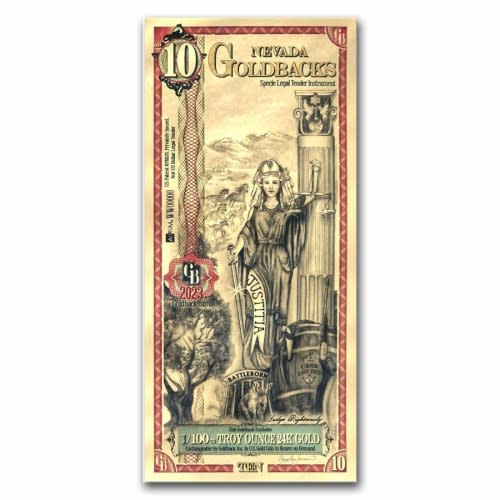 Buy Gold Aurum Nevada 10 Goldback Note (24K) | SD Bullion