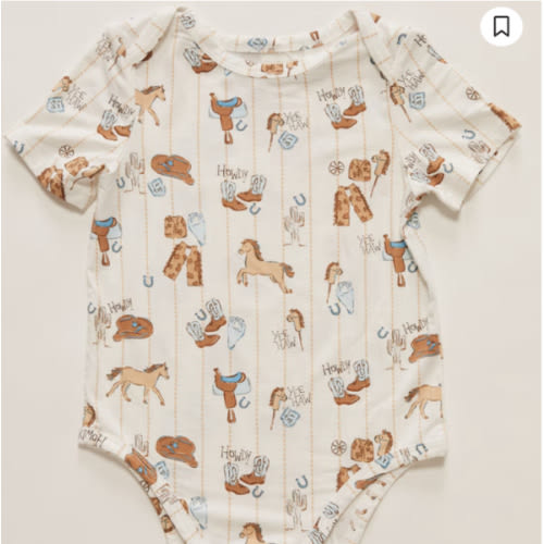 Angel Dear Infant Boys' Cowboy Nursery Short Sleeve Onesie