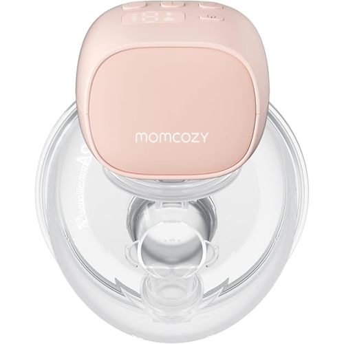 Momcozy S9 Pro Upgraded Wearable Breast Pump, Hands-Free Design with Extended Battery Life & LED Display, Double Electric Portable Pump with 2 Modes & 9 Levels, 24mm, 1-Pack, Pink