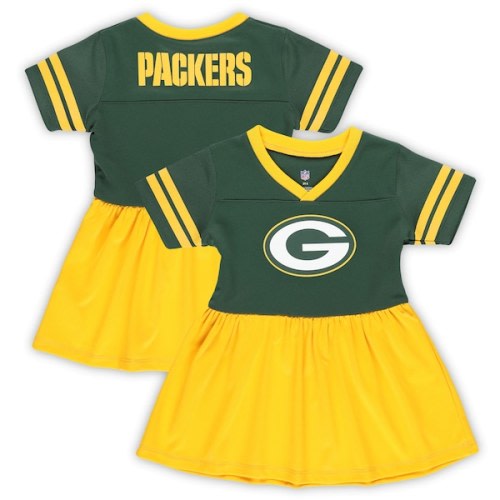 3T Girls Toddler Green Bay Packers Green Stadium Lights Fashion Jersey Dress