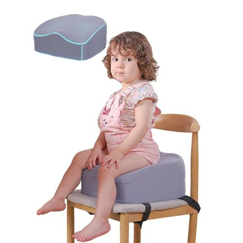 Babelio Ergo-Designed Booster Seat for Kitchen Chair, Promote Proper Upright Posture, Toddler Booster Seat for Dining Table, Removable & Washable Cover, Suitable for 18 Months to 5 Years, Dark Grey