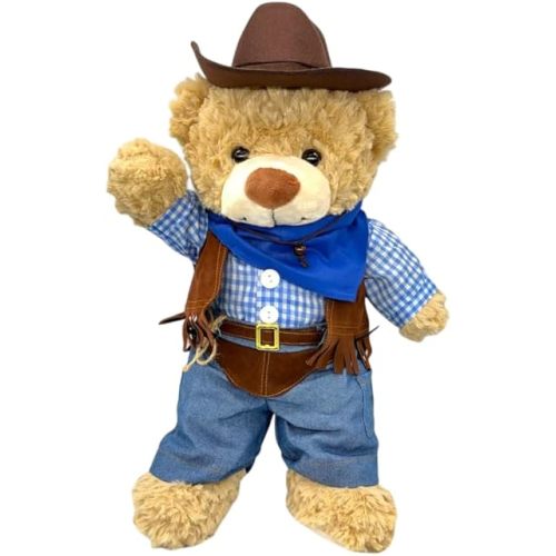 Cowboy with Brown Cowboy Hat 16 Inch Plush Toy Soft Stuffed Animal Collectible Gift for Kids Toddlers and Plush Lovers