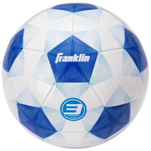 Franklin Sports 2025 Size 3 Bulk Inflated Soccerball - White/Blue: Ideal for Ages 3-10