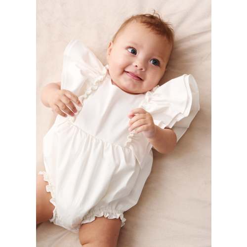 Baby Girls Ivory Frill Romper | Angel & Rocket