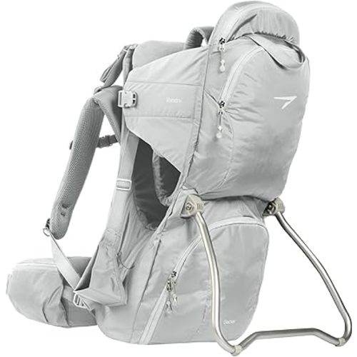 Vandra™ Glacier - Scandinavian Hiking Baby Carrier Backpack - Gravity Lock™ Hard-Shell Frame - Nest Child Carrier for Toddler & Kids - Dust Bag, Alu Tag & More Included