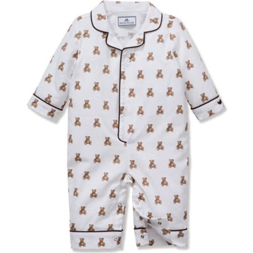 Teddy One-Piece Brushed Twill Pajamas, 3-6M