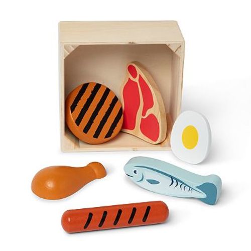Melissa & Doug Food Groups Wooden Play Protein Food Set With Crate
