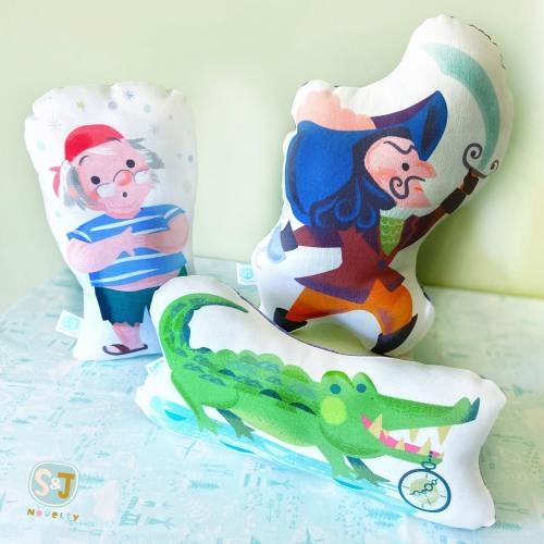 Neverland Pirate Plush Set of 3 Toys with Sounds: Captain Hook, Smee, Croc