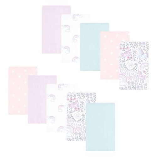 Luvable Friends Hudson Baby Flannel Burp Cloths 10pk, Magical Unicorn