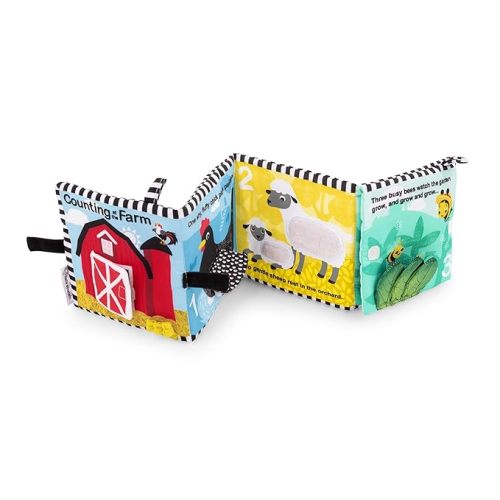 Baby Einstein Farm Explorers Counting at The Farm Soft Activity Book, Multisensory, for Tummy Time, Ages 0+ Months