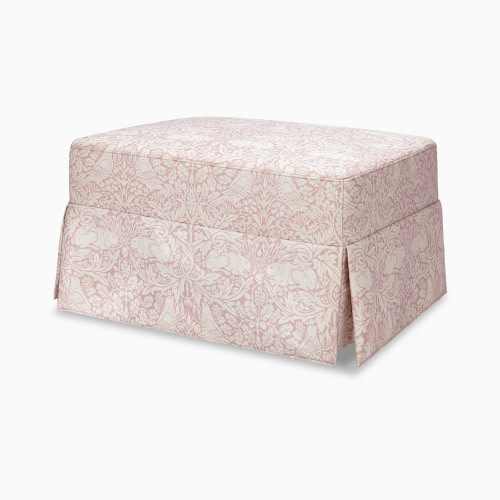 Namesake Morris & Co. x Namesake Crawford Gliding Ottoman - Pure Brer Rabbit In Rose Performance Eco-Weave