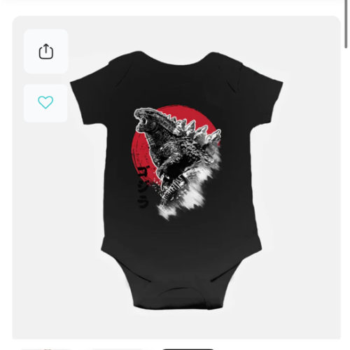 King Gojira-baby basic onesie-DrMonekers by TeeFury