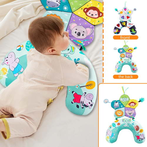 Baby Tummy Time Pillow - Infant Exercise Cushion Crawling Support with Animal Pattern,Baby Essentials,Soft Safe Support for Newborn Development