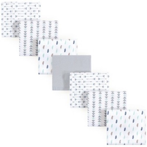 Luvable Friends Baby Boy Cotton Flannel Receiving Blankets, Boy Feathers 7-Pack, One Size