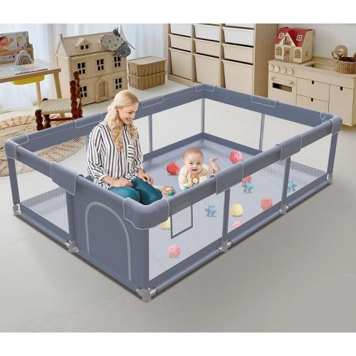 Baby Playpen 74x50 Inch, Playpen for Babies and Toddlers, Play Pen Pin Indoor Outdoor Baby Play Fence