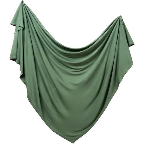 PurComfy Supersoft Swaddle Blanket, Premium Bamboo Viscose Baby swaddling Blankets for Newborns, Lightweight & Breathable Swaddle Blankets for Boys and Girls, 47” x 47”, Neutral Baby Essentials