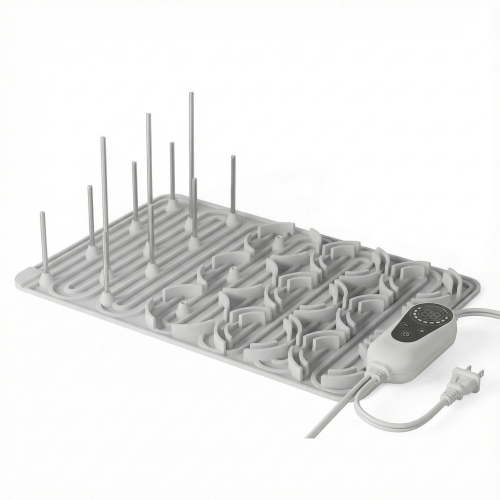 Baby Bottle Drying Rack with 20 Hooks, Space Saving Kitchen Bottles Rack Dryer, Vertical Baby Bottle Holder Organizer for Countertop Storage Accessories (Gray)