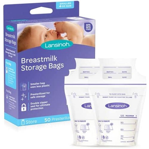 Lansinoh Breastmilk Storage Bags, 50 Count, 4 Ounce Milk Storage Bags