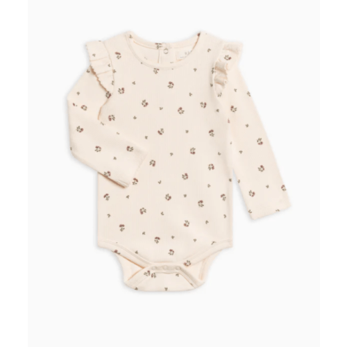 Leza Ribbed Ruffle Long Sleeve Bodysuit