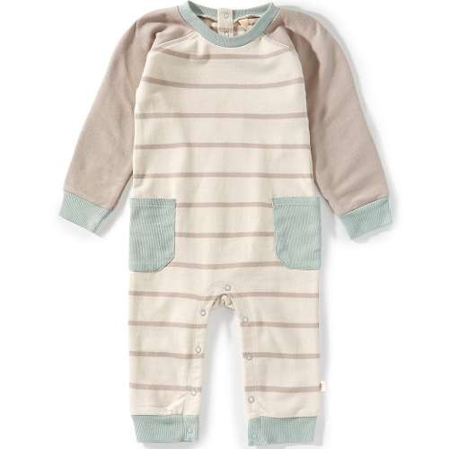 Burt's Bees Baby Boys Organic Cotton Basic Stripe Jumpsuit
