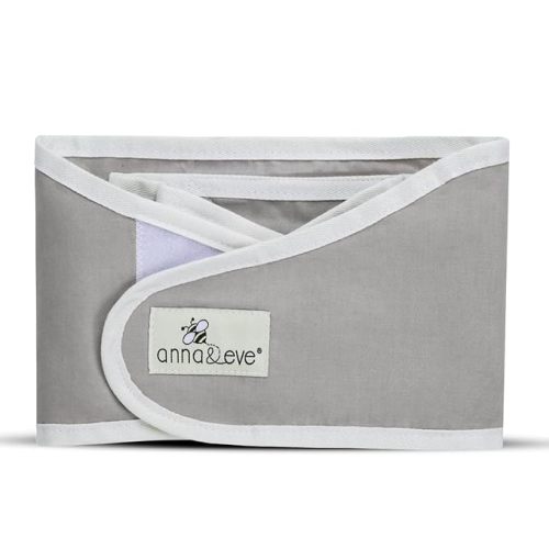 Anna & Eve® Baby Swaddle Strap for Newborns and Infants - 100% Cotton, No Overheating - The Original Arms Only - Adjustable Small Size Swaddle, Fits Chest 13.5" to 17" - Grey