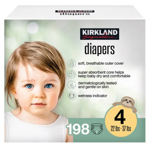 Kirkland Signature Diaper Size 4, 222-count | Costco