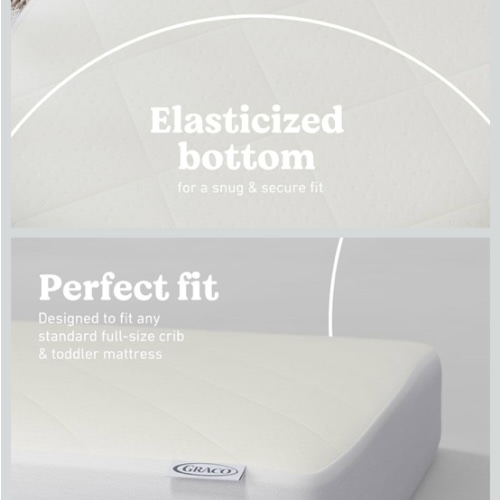 Graco Premium Crib Mattress & Protector Value Bundle (2-Pack) – Includes GREENGUARD Gold Certified Crib & Toddler Mattress, GREENGUARD Gold Certified Waterproof Protector