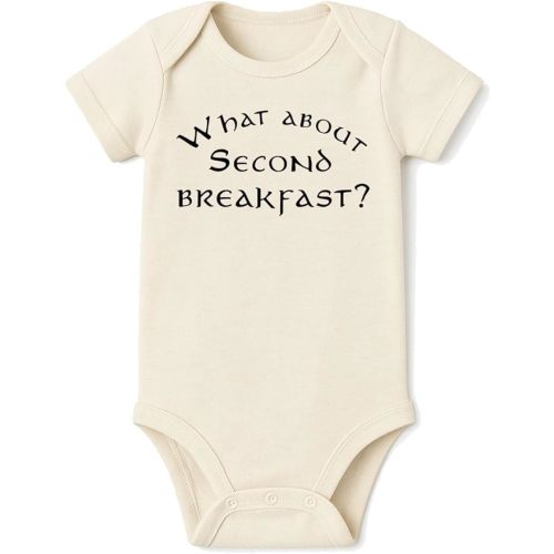 Brain Juice Tees What About Second Breakfast Onesie® - 100% Cotton -Cream Color