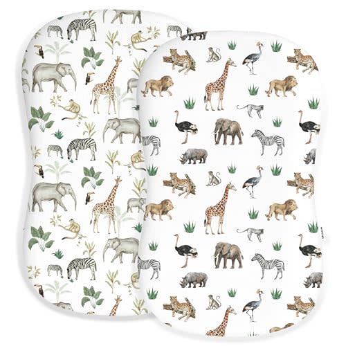 Baby Lounger Cover for Boys and Girls, Soft Breathable Polyester Cover, Fits Most Lounger Pillows, Cute Patterns, Durable and Machine Washable (Jungle Journey, Envelope)