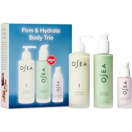OSEA Firm & Hydrate Body Trio – Firming & Hydrating Mother's Day Limited Edition Gift Set with Anti-Aging Balm, Hyaluronic Serum & Travel Size Dream Bio-Retinol Serum