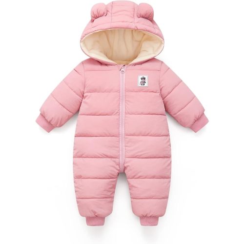 JiAmy Baby Winter Snowsuit,Girls and Boys Hooded Warm Romper,Infant Clothes Jumpsuit Newborn baby Winter Outfits