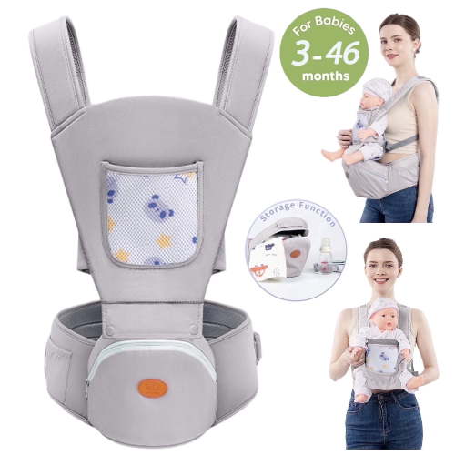 Lvelia, Baby Carrier, 6-in-1 Hip Seat, All Seasons Gray