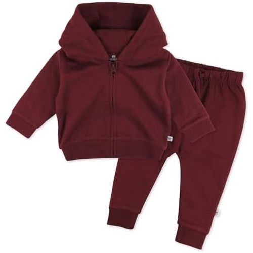 HonestBaby Baby Boys' 2-piece Fleece Zip Hoodie and Sweatpant Set 100% Organic Cotton for Infant Baby and Toddler, Boys