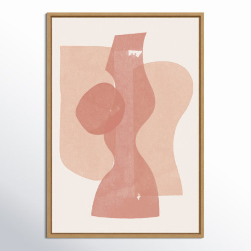 Joss & Main Giese Peach Paper Cut Composition No 1 by The MIUUS STUDIO Framed Canvas Wall Art Print | Wayfair