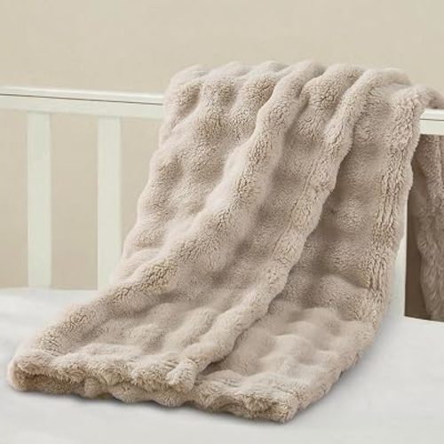 Yurhap 3D Cloud Bubble Baby Blankets for Boys Girls Cuddly Fleece Baby Gift