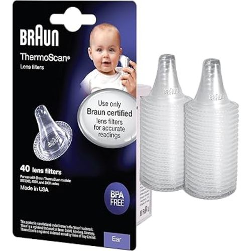 Braun LF40CA ThermoScan Lens Filters for Braun Ear Thermometer, Disposable Covers (40 Count)