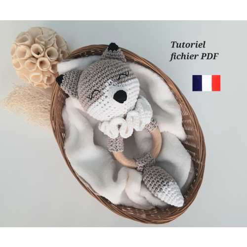 Wolf rattle crochet tutorial, wolf comforter crochet pattern