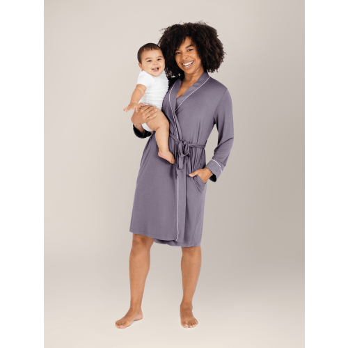 Clea Bamboo Classic Nursing, Maternity and Postpartum Recovery Robe | Granite – Kindred Bravely