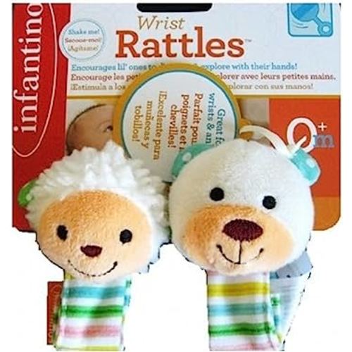 Infantino Wrist Rattles - Lamb and Bear