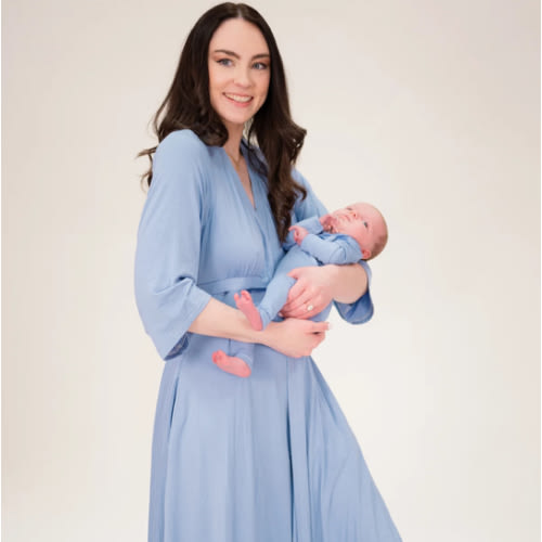 Lila Labor & Postpartum Gown in Periwinkle Blue
