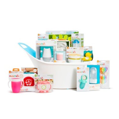 Munchkin® My Munchkin Gift Basket, Great for Baby Showers, Includes 15 Baby Products, Pink, Unisex