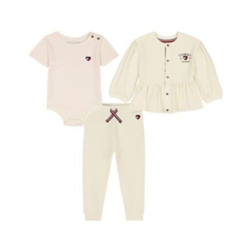 Baby Girls' Sweatshirt, Bodysuit, and Jogger Pants, 3-Piece Set