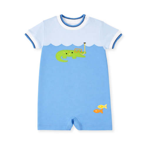Knit Shortall With Scuba Alligator