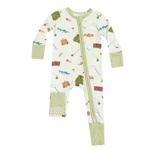 Angel Dear Fishing Things Green Bamboo Boys Onesie – Howdy House Kids