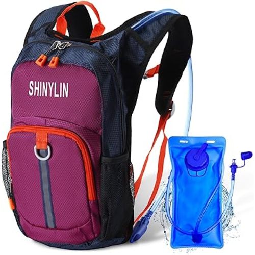 Kids Hydration Backpack with 1.5L Water Bladder Hiking Backpack Lightweight for Boys or Girls Children Biking Climbing Running Cycling