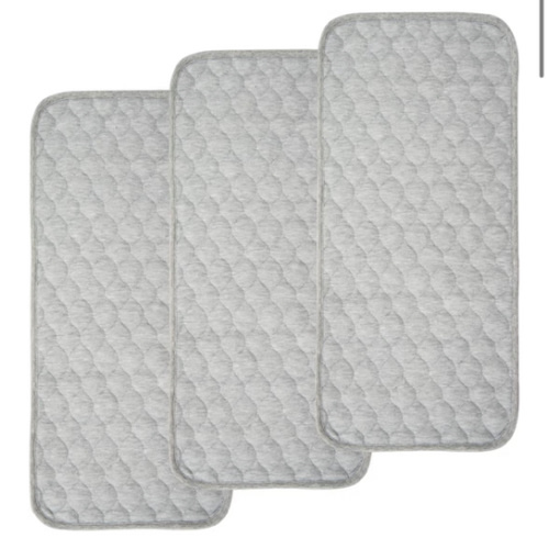 BlueSnail Quilted Thicker Waterproof Changing Pad Liners 3 Count(Gray 13” x 27”)